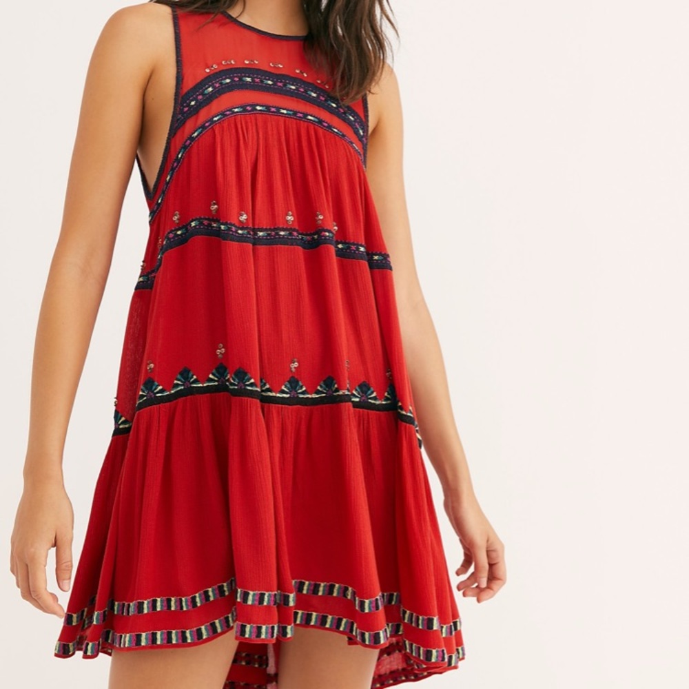 free People to the point embroidered Maxi Dress S